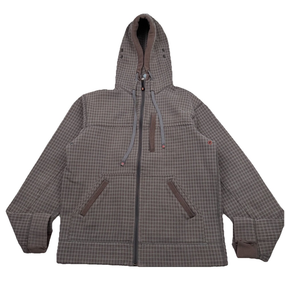 Vintage‎ Lululemon Jacket Hood Tech Fleece Zip Grid Pattern Rare Gorpcore Men S